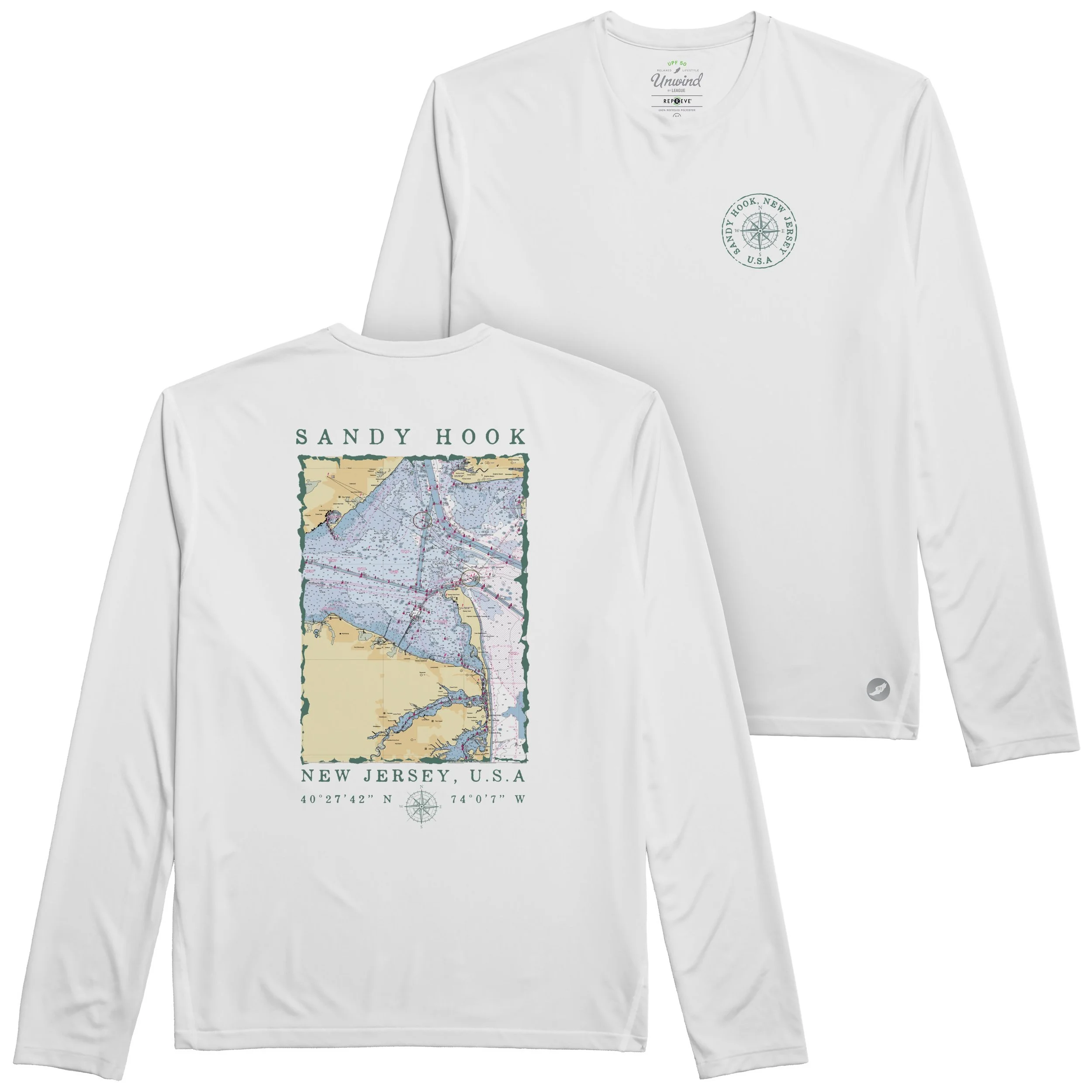 LS SPF Nautical Map Shirt — Sandy Hook Foundation